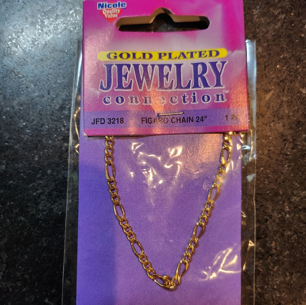 Gold Plated Figaro Chain Necklace